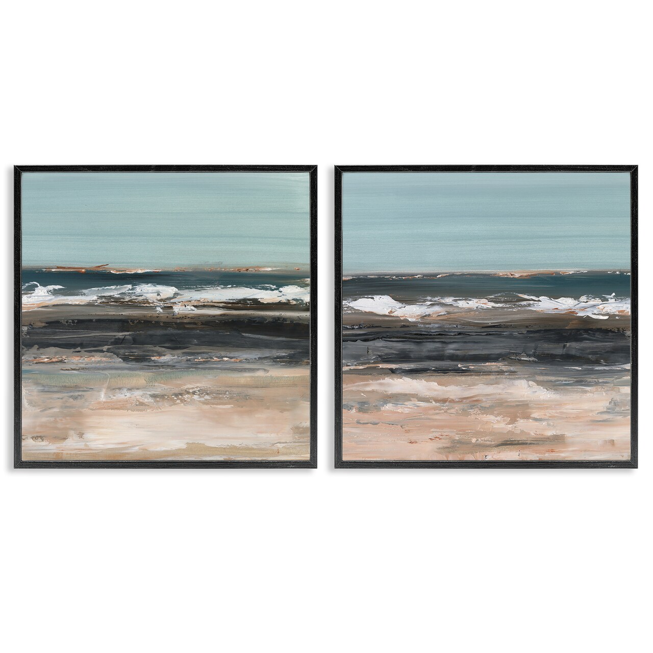 Stupell Industries Summer Waves Abstract 2pc Framed Giclee Wall Art Set Design by Ethan Harper